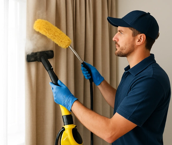 Trusted blind cleaning technician Matty Curtain Cleaning victoria-point QLD