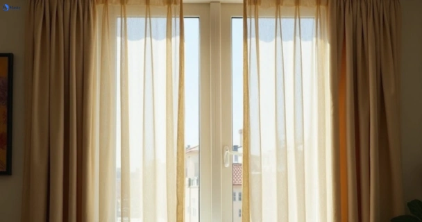 Dull dusty drapes in victoria-point before professional cleaning